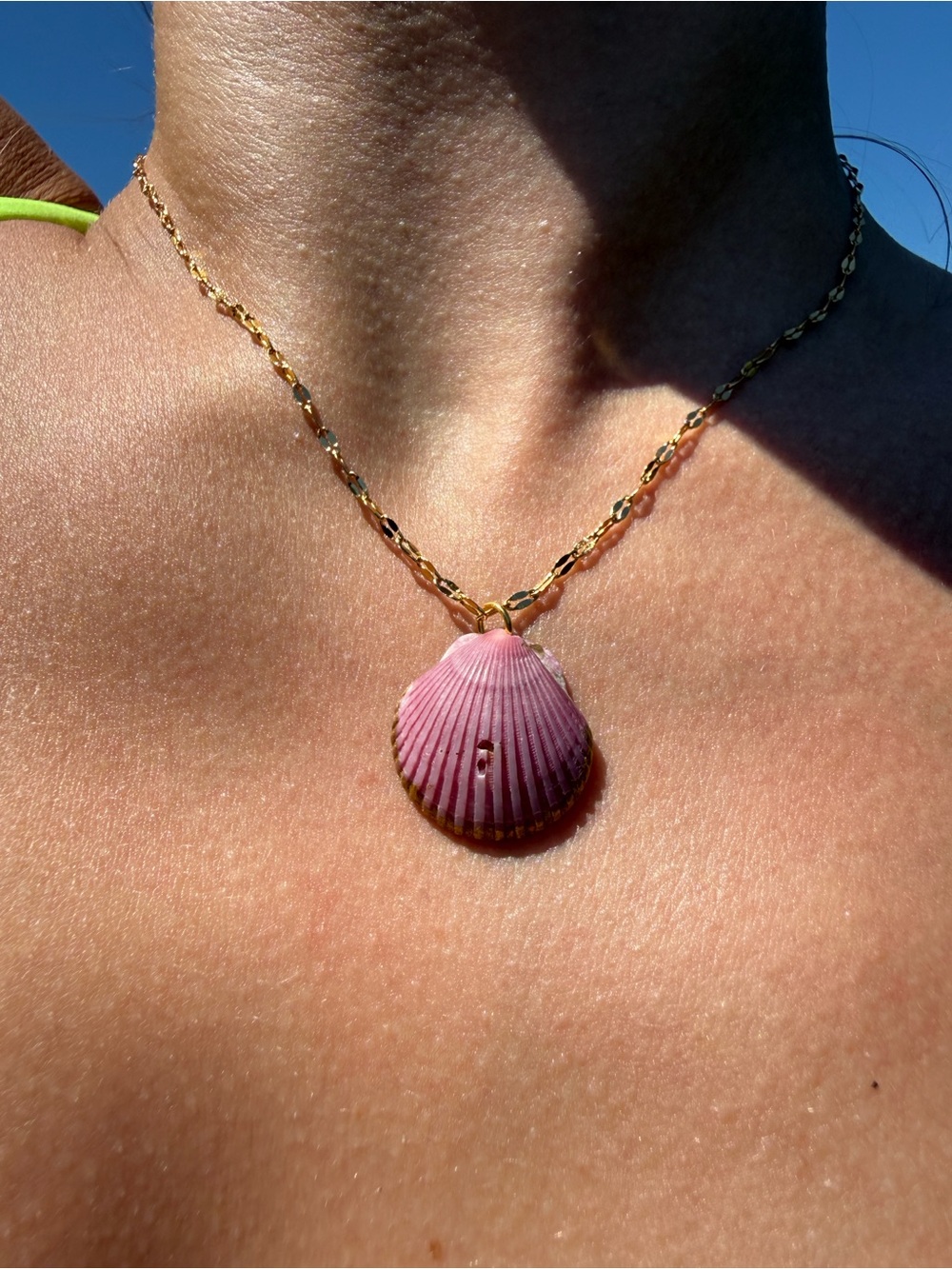 Handmade Gold Dipped Shell Necklace